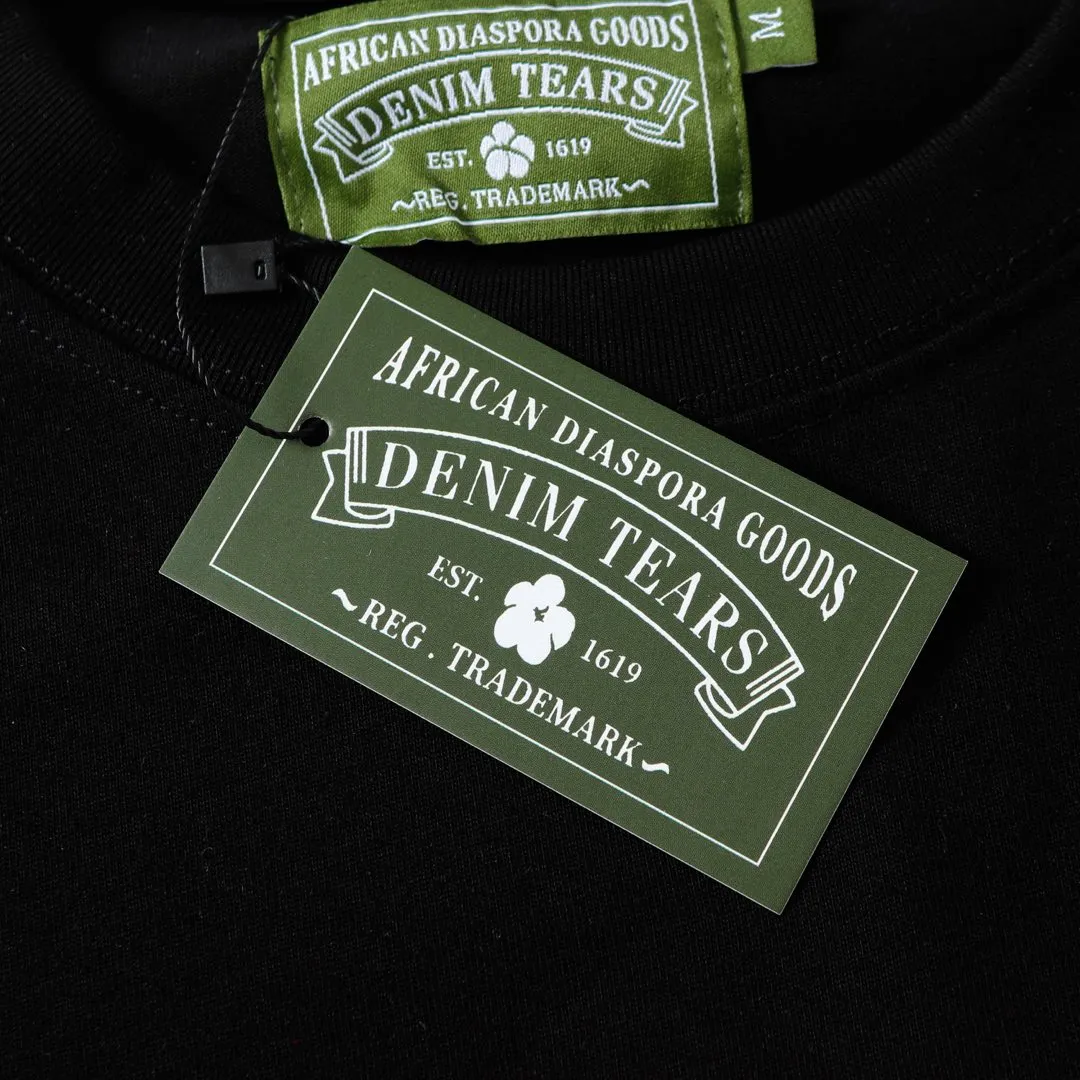 DENIM TEARS kapok new short-sleeved model number: 3295P110 color: black white code number: S M L XL